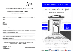 dossier de candidature - Artis