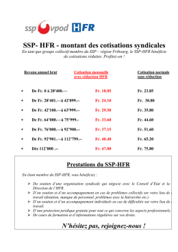 La nouvelle grille des cotisations - Rejoignez-nous