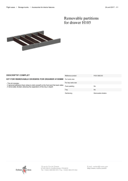 Removable partitions for drawer H105