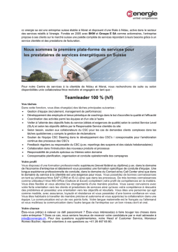 Teamleader 100 % (h/f)