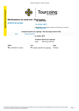 Manifestations du week-end : Rink-hockey