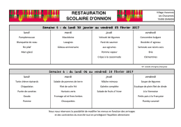 Menus - &eacute;cole d`Onnion