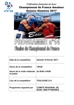 F&eacute;d&eacute;ration fran&ccedil;aise de boxe Championnat de France Amateur