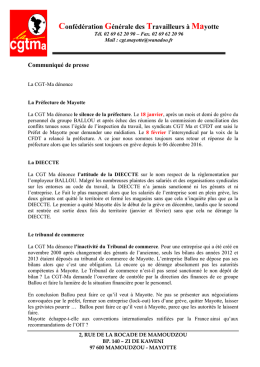 La CGT-Ma dénonce - Le Journal De Mayotte