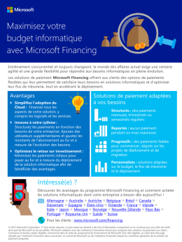 Maximisez votre budget informatique avec Microsoft Financing