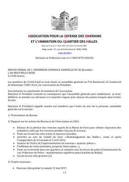 le compte rendu de la dernière assemblée générale