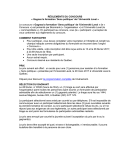 R&Egrave;GLEMENTS DU CONCOURS