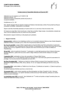 compte-rendu A.G. 28.01.2017 - Comité de jumelage Bron Grimma