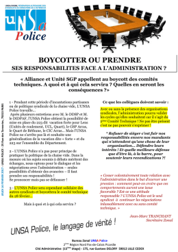 boycotter ou prendre - Unsa