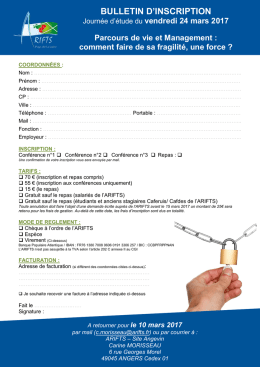 bulletin d`inscription