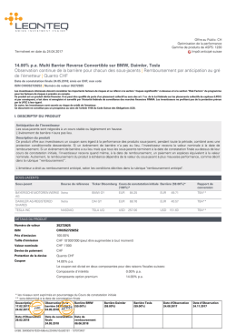 14.00% pa Multi Barrier Reverse Convertible sur BMW