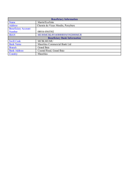 Beneficiary Information Name Martin`Ecol`ette Address Chemin du