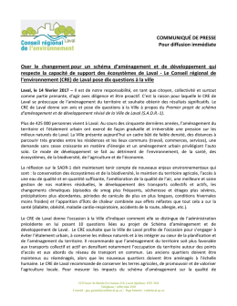 Communiqué de presse - Conseil régional de l`environnement de