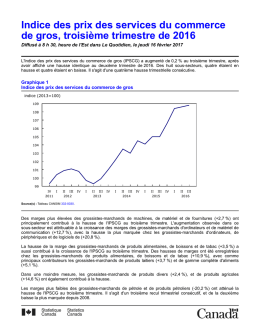 Indice des prix des services du commerce de gros, troisième