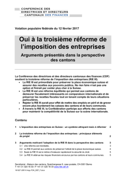 Oui à la troisième réforme de l`imposition des entreprises