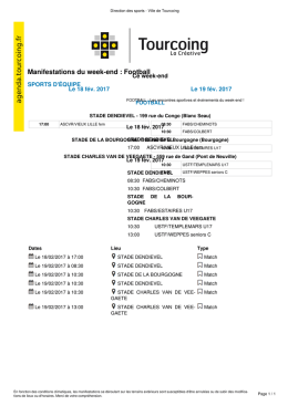 Manifestations du week-end : Football