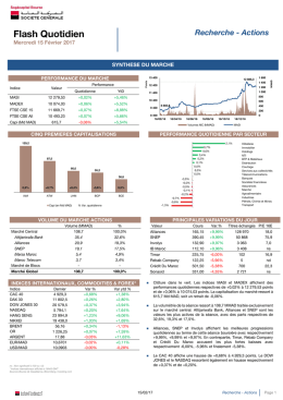 Flash Quotidien - Bourse de Casablanca