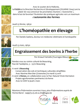 Diapositive 1 - Portail de l`Agriculture wallonne