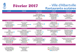 Menus Restaurants scolaires - Albertville