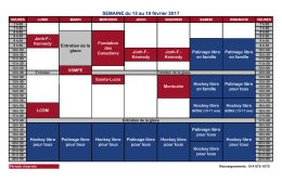 SEMAINE du 13 au 19 février 2017