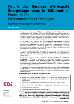 Le March&eacute; des Services d`Efficacit&eacute; Energ&eacute;tique dans le B&acirc;timent