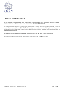 CONDITIONS GÉNÉRALES DE VENTE