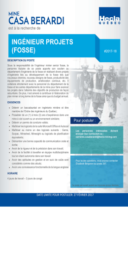 ing&eacute;nieur projets (fosse)