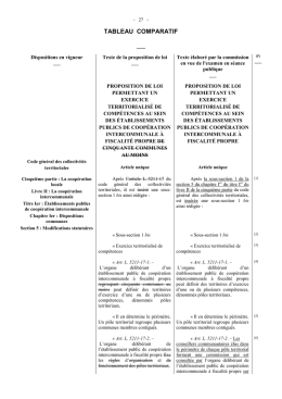 TABLEAU COMPARATIF