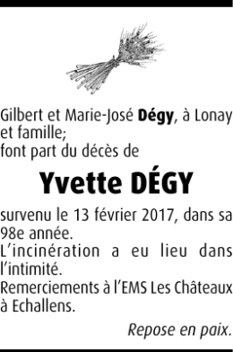 Yvette DÉGY