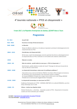 4e Journ&eacute;e nationale &laquo; PTCE et citoyennet&eacute;