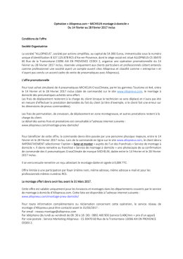 Opération « Allopneus.com – MICHELIN montage à domicile » Du