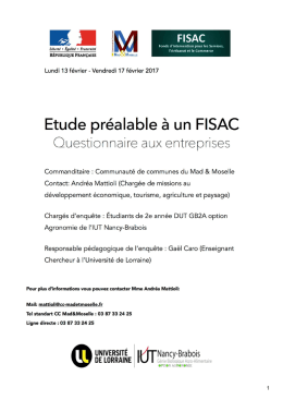 Télécharger le questionnaire aux entreprises