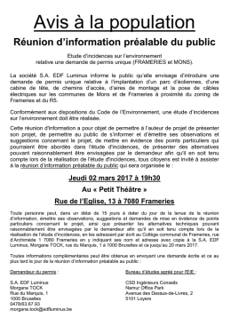 Avis &agrave; la population