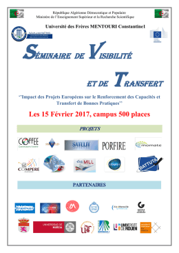 Séminaire de Visibilité Et de Transfert