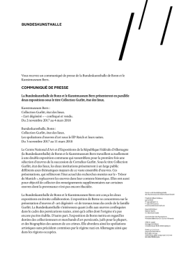 Vous recevez un communiqué de presse de la Bundeskunsthalle de