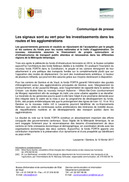 Communiqu&eacute; de presse Les signaux sont au vert pour les