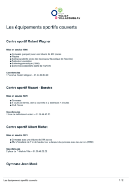 Les équipements sportifs couverts - Ville de Velizy