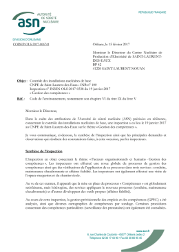 Orléans, le 15 février 2017 Monsieur le Directeur du Centre