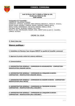 Conseil communal - Ville de châtelet