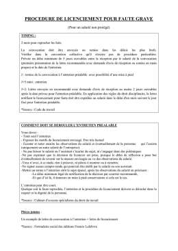 procedure de licenciement pour faute grave