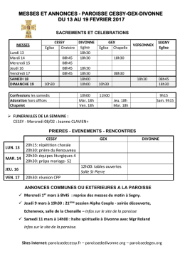 annonces de la semaine