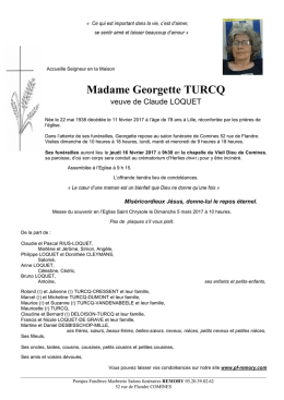 Georgette LOQUET TURCQ - pompes funebres remory