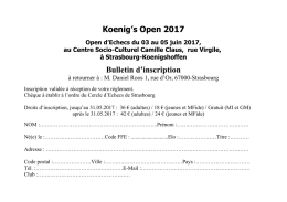 Bulletin d`inscription Koenig`s Open