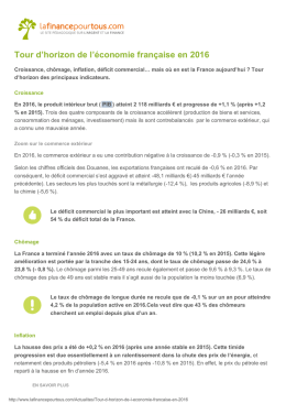 Tour d`horizon de l`économie française en 2016