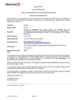 Travaux de réhabilitation de conduite d`égout par