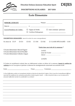 Souhait inscriptions scolaires