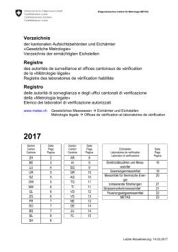 Verzeichnis der Eichämter und Eichstellen