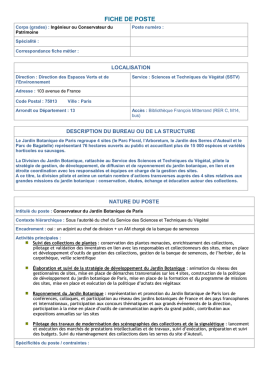 fiche de poste - Jardins botaniques de France et des Pays
