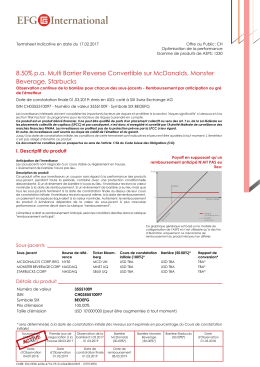 8.50% pa Multi Barrier Reverse Convertible sur