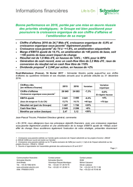 Communiqué Résultats annuels 2016